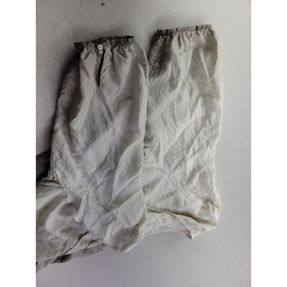 J. Jill Women's Large Ivory Gray Ombre Silk Pleated Blouse Tunic Round Neck - Picture 9 of 11